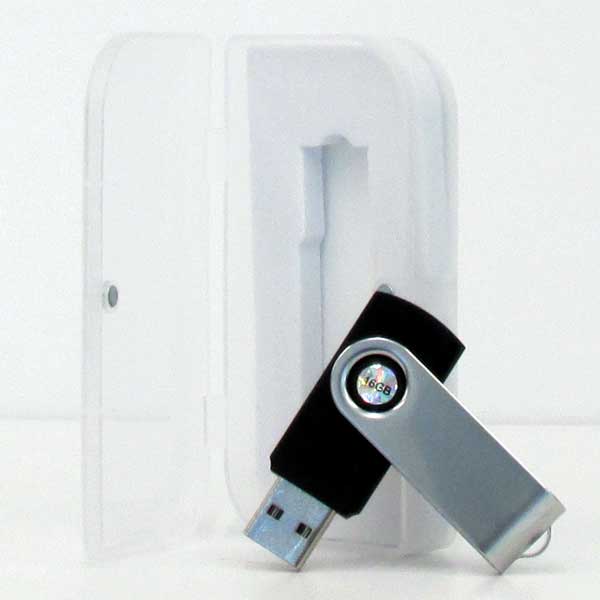 İsme Özel Plastik Metal Usb Flash Bellek | Siyah